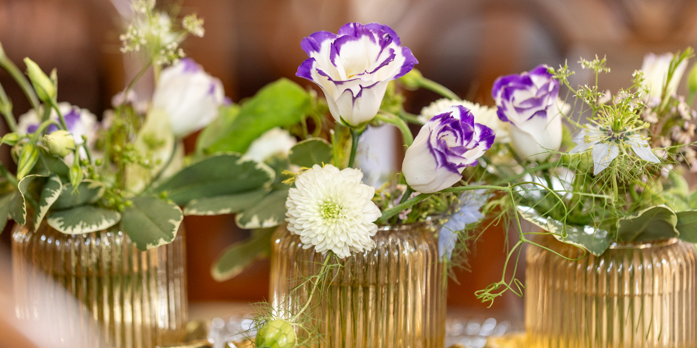 a group of flowers in a vase
