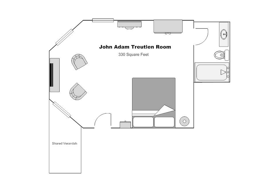 The John Adam Treutlen Room floorplan